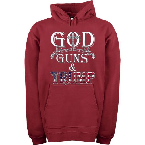 GOD GUN AND TRUMP Maroon Hoodie