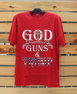 GOD GUN AND TRUMP Red T shirts