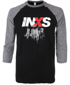 INXS in excess Michael Hutchence The Farriss Brothers Black Grey Raglan T shirts