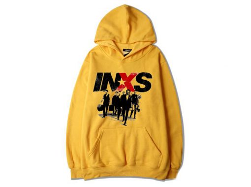 INXS in excess Michael Hutchence The Farriss Brothers Yellow Hoodie