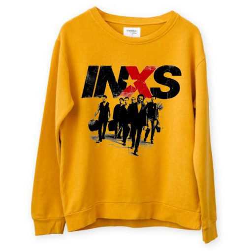 INXS in excess Michael Hutchence The Farriss Brothers Yellow Sweatshirts