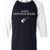 Jonas Brothers Happiness Begins by Guitars Black White Raglan Tshirts