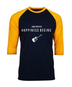 Jonas Brothers Happiness Begins by Guitars Black Yellow Raglan Tshirts