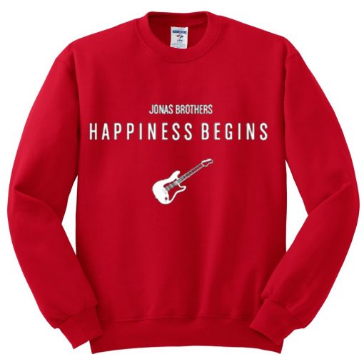 Jonas Brothers Happiness Begins by Guitars Red Sweatshirts