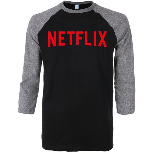 Netflix Movie Black Grey Raglan Tshirts