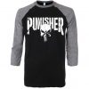 The Punisher Black Grey Raglan Tees