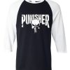 The Punisher Black White Raglan Tees