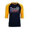 Trump 2020 Keep America Great USA Flag Black Yellow Raglan T shirts