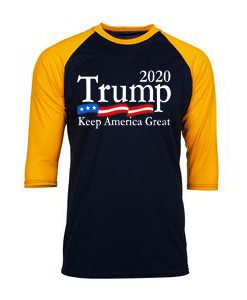 Trump 2020 Keep America Great USA Flag Black Yellow Raglan T shirts