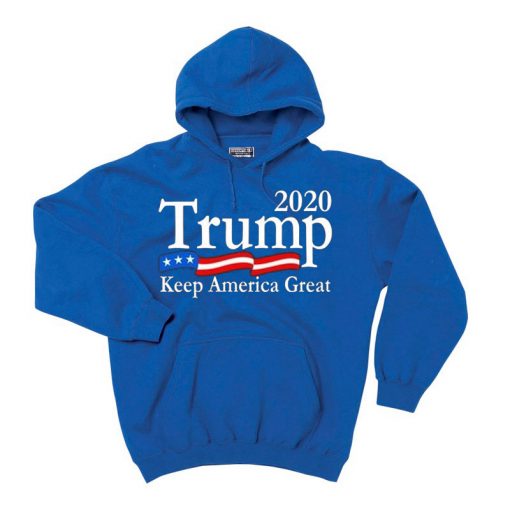 Trump 2020 Keep America Great USA Flag Blue Hoodie