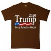 Trump 2020 Keep America Great USA Flag Brown T shirts