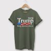 Trump 2020 Keep America Great USA Flag Green Army T shirts