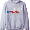 Trump 2020 Keep America Great USA Flag Grey Hoodie