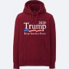 Trump 2020 Keep America Great USA Flag Maroon Hoodie