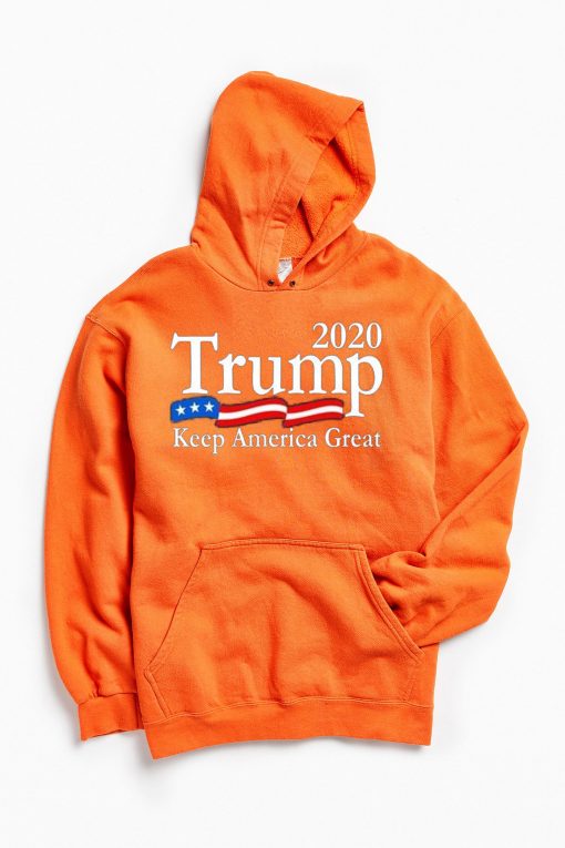 Trump 2020 Keep America Great USA Flag Orange Hoodie