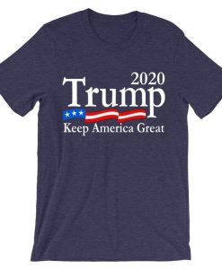 Trump 2020 Keep America Great USA Flag Purple T shirts