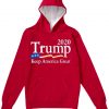 Trump 2020 Keep America Great USA Flag Red Hoodie