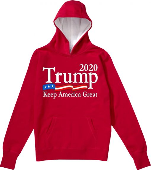 Trump 2020 Keep America Great USA Flag Red Hoodie