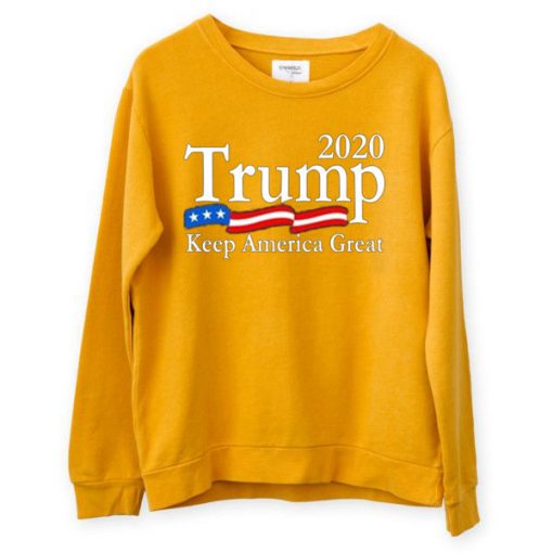 Trump 2020 Keep America Great USA Flag Yellow Sweatshirts