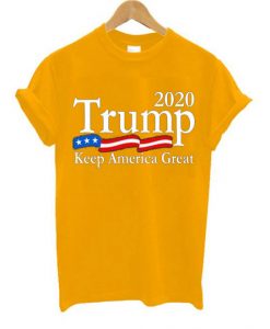 Trump 2020 Keep America Great USA Flag Yellow T shirts