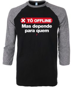 Tô Offline Black Grey Raglan T shirts