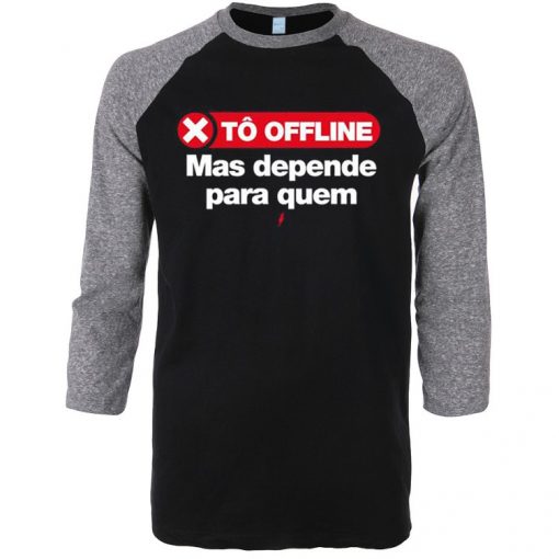 Tô Offline Black Grey Raglan T shirts