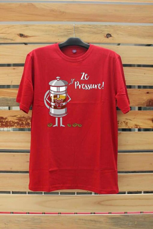 Ze Pressure of Making French Press Coffee Red T shirts