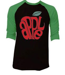 Apple Black Green Raglan T shirts