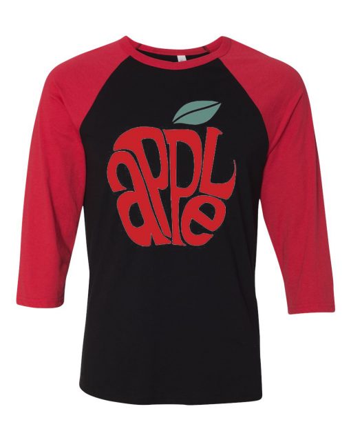 Apple Black Red Raglan T shirts