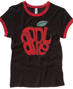 Apple Black Red Ringer T shirts