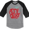 Apple Grey Black Raglan T shirts