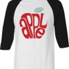 Apple White Black Raglan T shirts