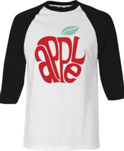 Apple White Black Raglan T shirts