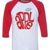 Apple White Red Raglan T shirts