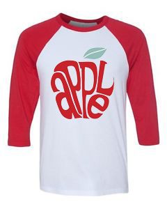 Apple White Red Raglan T shirts