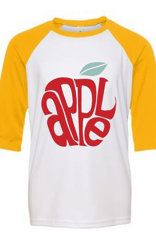 Apple White Yellow Raglan T shirts