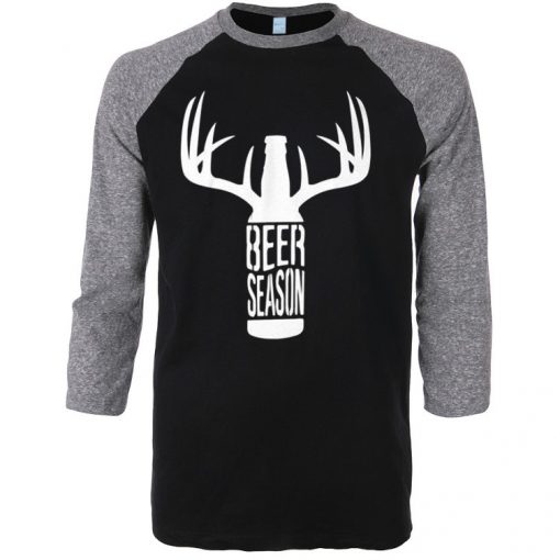 BEER SEASON Black Grey Raglan T shirts