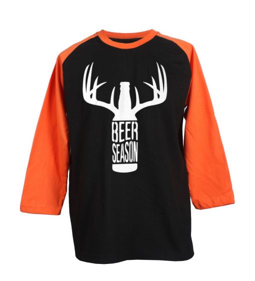 BEER SEASON Black Orange Raglan T shirts