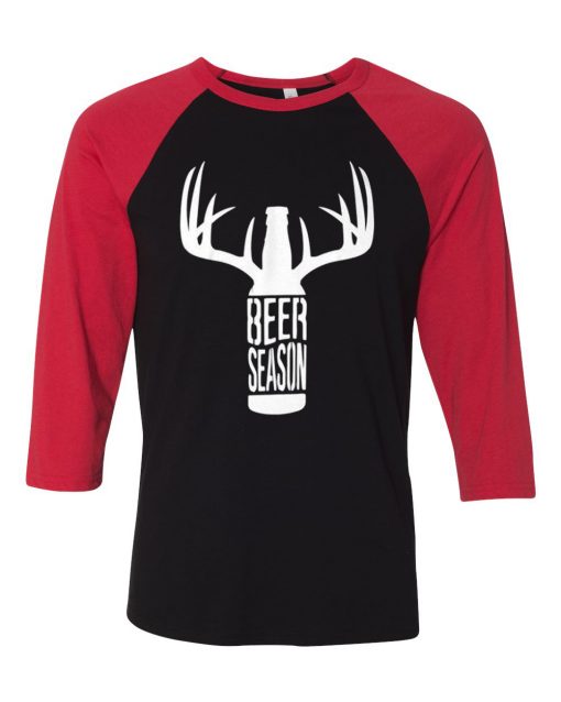 BEER SEASON Black Red Raglan T shirts