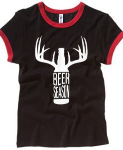 BEER SEASON Black Red Ringer T shirts