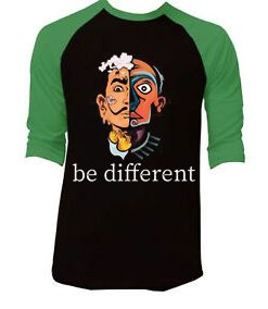 Be Different Black Green Raglan T shirts