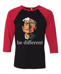 Be Different Black Red Raglan T shirts