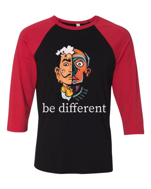 Be Different Black Red Raglan T shirts