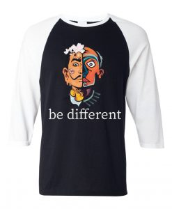 Be Different Black White Raglan T shirts