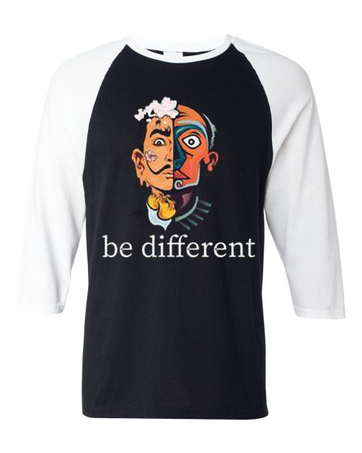 Be Different Black White Raglan T shirts