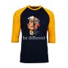 Be Different Black Yellow Raglan T shirts