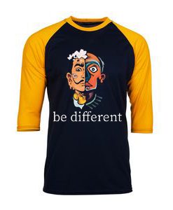 Be Different Black Yellow Raglan T shirts