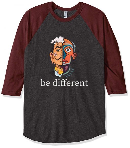 Be Different Grey Brown Raglan T shirts