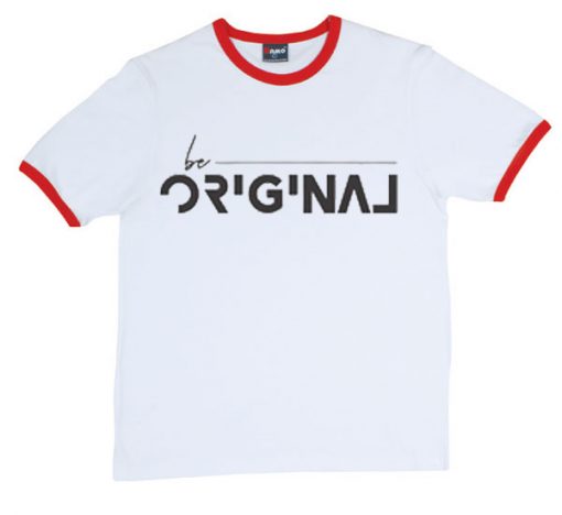 Be Original White Red Ringer T shirts