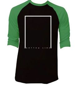 Bottom Line Black Green Raglan T shirt